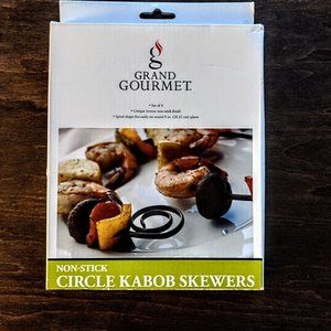 Circle Kabob Skewers by Grand Gourmet ~ Set of 4 ~ Non-Stick ~ 8-In Diam. ~ NEW